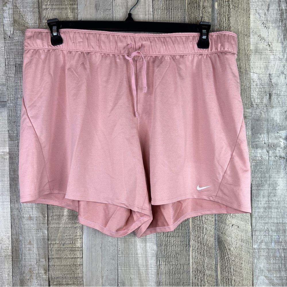 Nike Size XL Rose Color Stretch Drawstring Waistband Athletic Shorts